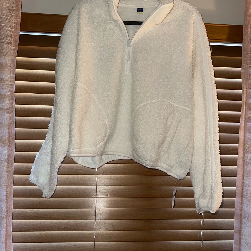 Cozy White Sherpa Pullover